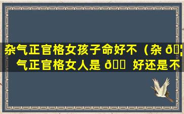 杂气正官格女孩子命好不（杂 🦊 气正官格女人是 🐠 好还是不好）